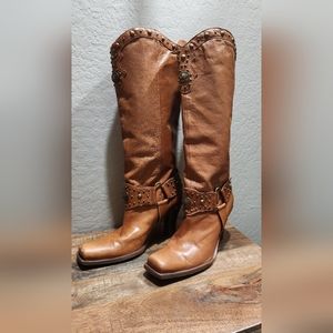 Antonio Melani- knee high, heeled western boots, size 9.5